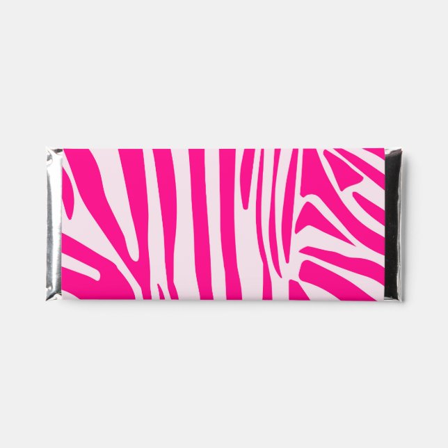 Pink zebra print hershey bar favors (Front)