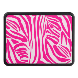 Pink zebra print hitch cover