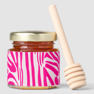 Pink zebra print honey jar favors