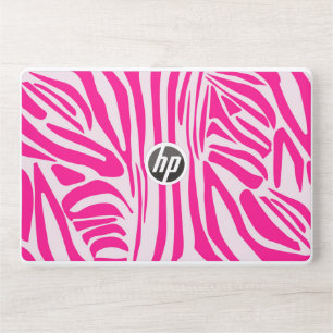 Pink zebra print HP laptop skin