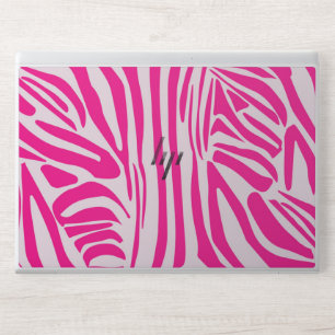 Pink zebra print HP laptop skin