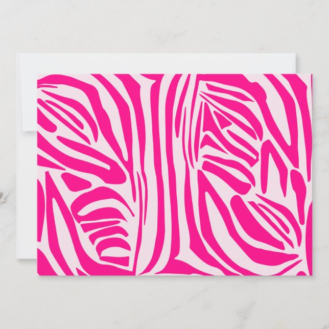 Pink zebra print invitation (Front)
