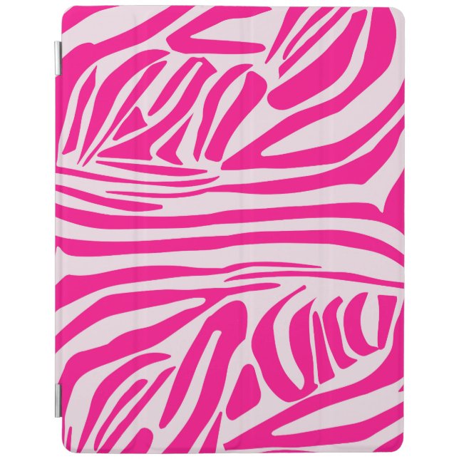Pink zebra print iPad smart cover (Front)