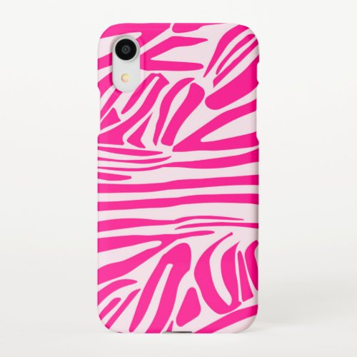 Pink zebra print iPhone XR case