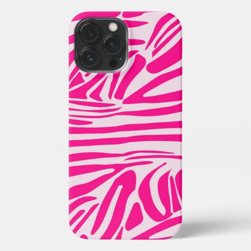 Pink zebra print iPhone 13 pro max case