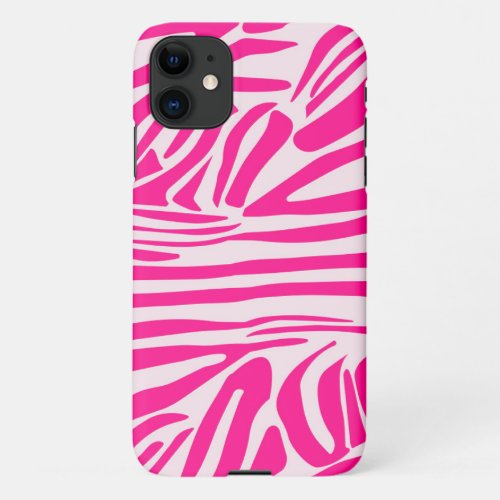 Pink zebra print iPhone 11 case