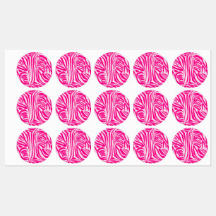 Pink zebra print labels
