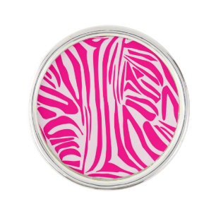 Pink zebra print lapel pin