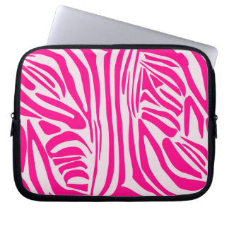 Pink zebra print laptop sleeve