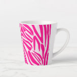 Pink zebra print latte mug