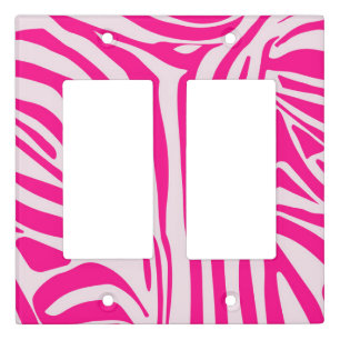 Pink zebra print light switch cover