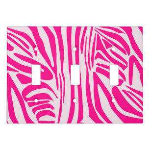 Pink zebra print light switch cover