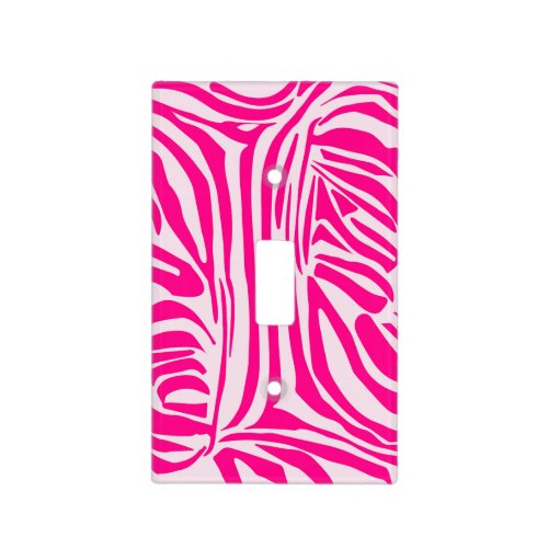 Pink zebra print light switch cover