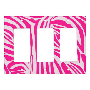 Pink zebra print light switch cover