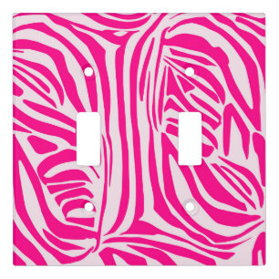 Pink zebra print light switch cover