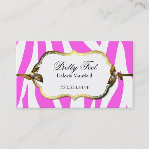 Customizable Pink Zebra Print Loyalty Business Card