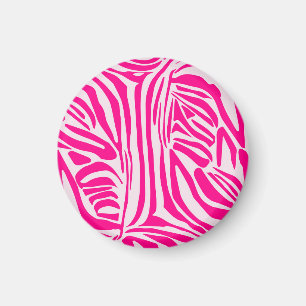 Pink zebra print magnet