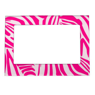 Pink zebra print magnetic frame