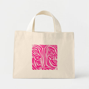 Pink zebra print mini tote bag