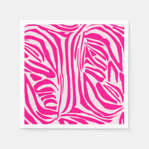 Pink zebra print napkins