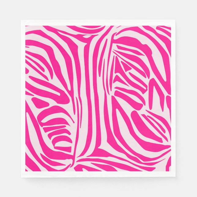 Pink zebra print napkins (Front)