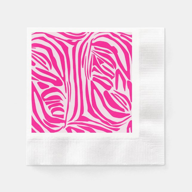 Pink zebra print napkins (Front)