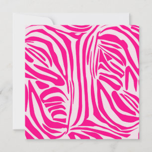 Pink zebra print note card