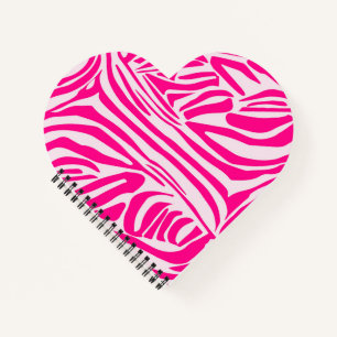 Pink zebra print notebook