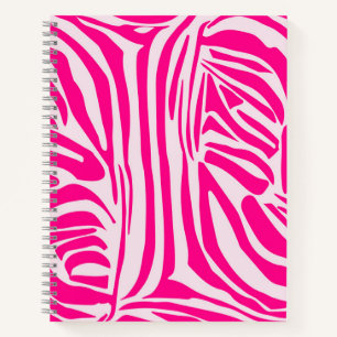 Pink zebra print notebook