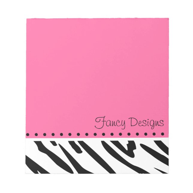 Pink Zebra Print Notepad (Front)