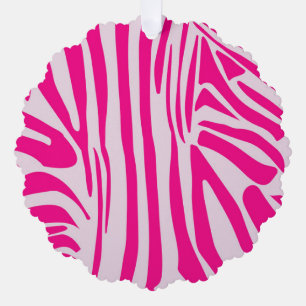 Pink zebra print ornament card