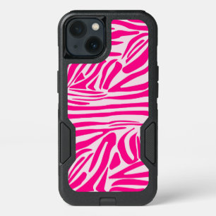 Pink zebra print iPhone 13 case