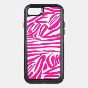 Pink zebra print OtterBox commuter iPhone SE/8/7 case