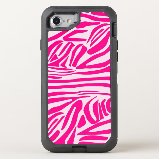 Pink zebra print otterbox iPhone case (Back)