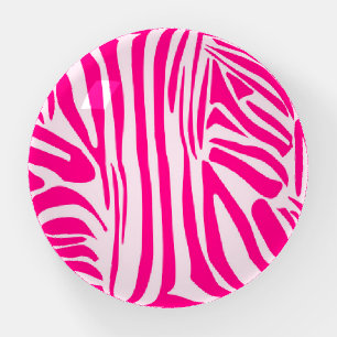 Pink zebra print paperweight
