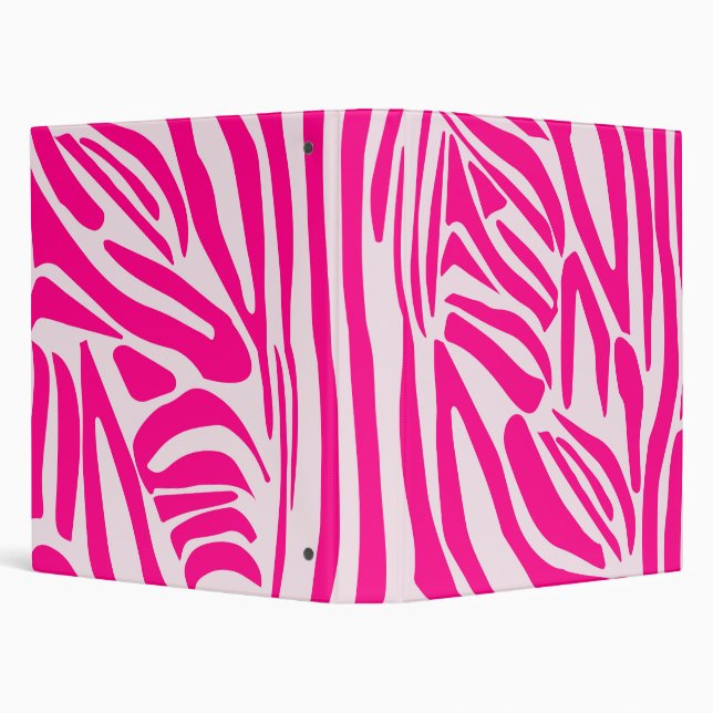 Pink Zebra Print Pattern 3 Ring Binder (Background)