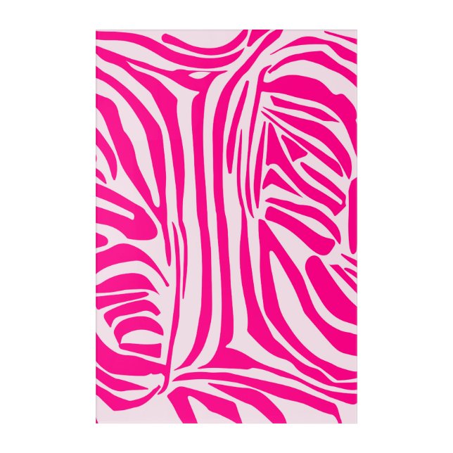 Pink Zebra Print Pattern Acrylic Print (Front)