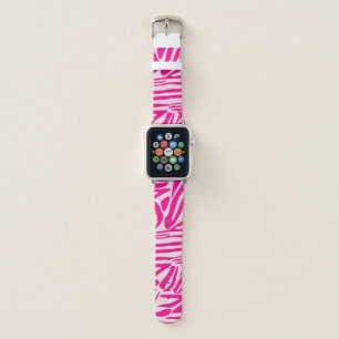 Pink Zebra Print Pattern Apple Watch Band