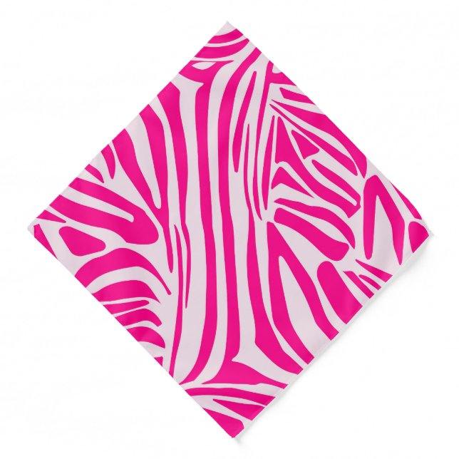 Pink Zebra Print Pattern Bandana (Front)
