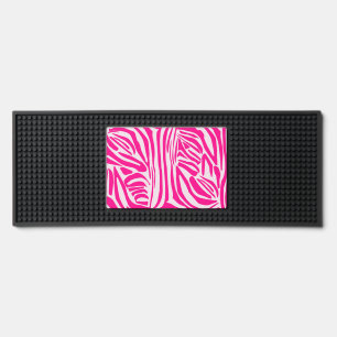 Pink Zebra Print Pattern Bar Mat