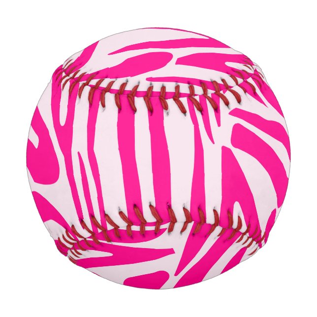 Pink Zebra Print Pattern Baseball (Front)