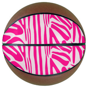 Pink Zebra Print Pattern Basketball