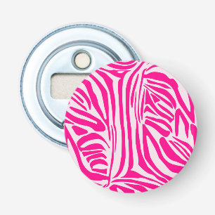 Pink Zebra Print Pattern Bottle Opener