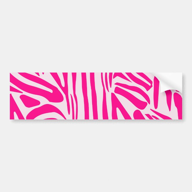 Pink Zebra Print Pattern Bumper Sticker (Front)