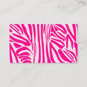 Pink Zebra Print Pattern Business Card