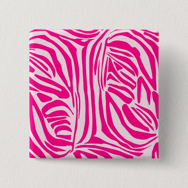 Pink Zebra Print Pattern Button (Front)