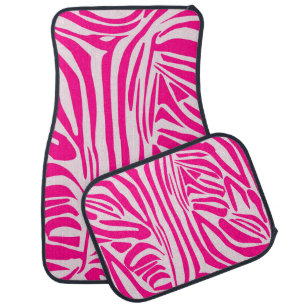 Pink Zebra Print Pattern Car Floor Mat