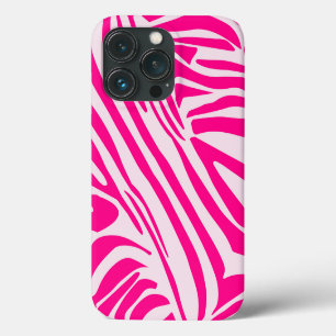 Pink Zebra Print Pattern iPhone 13 Pro Case