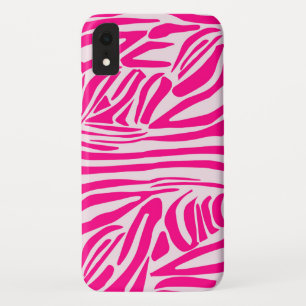 Pink Zebra Print Pattern iPhone XR Case