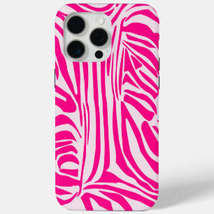 Pink Zebra Print Pattern iPhone 15 Pro Max Case